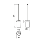 WC súprava nástenná vr.kefy a sklen.misky, matné sklo/chróm,Jika MIO STYLE