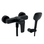 Sprchová nástenná batéria Metalia 58 ECO s príslušenstvom, 150 mm, čierna