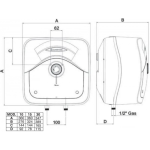 ANDRIS R 10 elektrický zásobníkový ohrievač vody nad umývadlo, 10 l