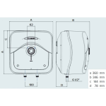ANDRIS R 15 elektrický zásobníkový ohrievač vody nad umývadlo, 15 l