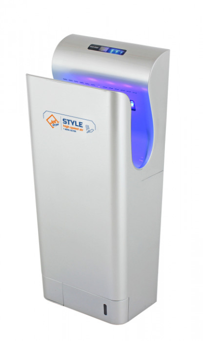Sušič rúk Jet Dryer STYLE, dezinfekčné UV LED diódy, HEPA filter, strieborná, 8596220002693