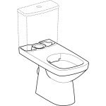 Stojacie WC Selnova Square pre splach. nádržku na WC misu, s hlbokým splach., hranatý