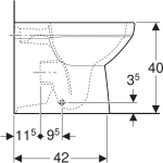 Stojacie WC Selnova Square s hlbokým splach., v jednej rovine so stenou