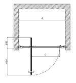 Krídlové pivotové dvere GEO: L=75–80cm, H=190cm, T=8cm, Geberit