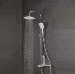 Sprchový set SCHÜTTE Aquastar hlavová sprcha, ručná sprcha a polička, biela/chróm, 4008431605104