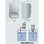 Ariston ARKSH 5O EU beztlakový elektrický zásobníkový ohrievač vody 5l nad umývadlo, 2 kW