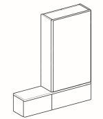 Zrkadlová skrinka Selnova Square s 1 dvierkami a 2 dvierkami, Biela /vysoký lesk, 500.186.01.1