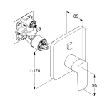 KLUDI Pure&Style POB vaňová sprchová batéria PUSH, chróm