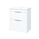 Mereo Vigo, kúpeľňová skrinka s keramickým umývadlom 61 cm, 2 zásuvky, biela