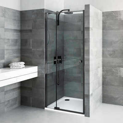Jednokrídlové sprchové dvere Elegant Neo Line 900/2000, čierny elox/číre sklo, BIPF209020NPE