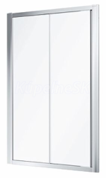 Posuvné dvere GEO: L=115–120cm, H=190cm, Geberit, strieborná/číre sklo