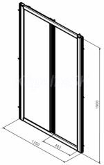 Posuvné dvere GEO: L=115–120cm, H=190cm, Geberit, strieborná/číre sklo