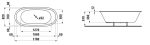 Oválna vstavaná vaňa IL BAGNO ALESSI, vzduchová masáž, 1780x820 mm, biela