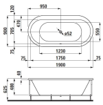 Oválna vaňa s konštrukciou Laufen SOLUTIONS 1900x900 mm, biela