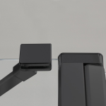 Jednokrídlové sprchové dvere s pevnou časťou CI PIF 900x2000 mm, Čierny elox/Sklo transparent