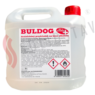 Dezinfekčný prostriedok Buldog 3 L na ruky  a povrchy - na báze alkoholu