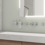 UNIX Dávkovač tekutého mydla s držiakom, matné sklo/nerez