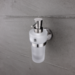 UNIX Dávkovač tekutého mydla s držiakom, matné sklo/nerez