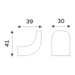 NIKAU Háčik minimalistický oblý, chróm