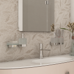 NIKAU Nástenný dávkovač tekutého mydla, hranatý, pumpa mosadz, matné sklo/chróm