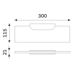 NIKAU Polica do kúpeľne sklenená 30x11 cm, biela matná, chróm
