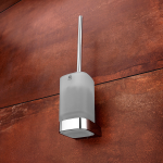 WC kefa s držiakom na stenu, hranatá, matné sklo/chróm