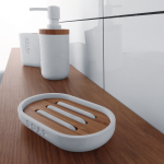 KORA Dávkovač na tekuté mydlo, 270 ml, biela/bambus