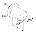 NOVA FONTE nástenné pripojovacie kolienko PURISTIC, biela matná