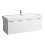 Dvojumývadlo do nábytku PRO S 1200x465x175 mm, s 1 otvorom pre batériu, biela