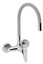 Drezová batéria s elastickým ramenom 150 mm Titania Iris New, striebornosivá/chróm