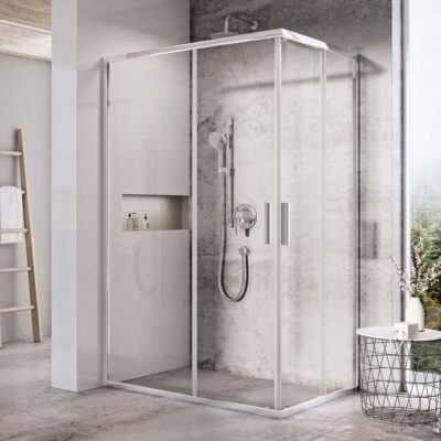 Sprchové dvere BLSRV2K-100, RAVAK Blix Slim, lesklý hliník + číre sklo, X1XMA0C00Z1
