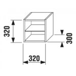Korpus hlbokej skrinky CUBITO, vr. sklenenej poličky