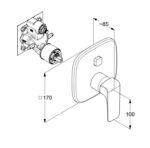 Kludi AMEO podomietková vaňová/sprchová batéria, PUSH, chróm