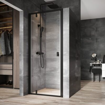 Sprchové dvere RAVAK Nexty NDOP1 900mm, čierna/Transparent, 03O70300Z1