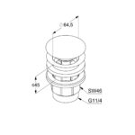 Odpadová súprava G 1 1/4, PUSH OPEN, kartáčované zlato