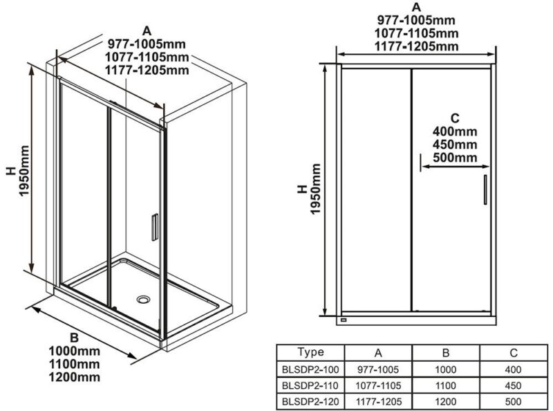 Sprchové dvere Blix Slim BLSDP2 - 120  lesk + transparent, X0PMG0C00Z1