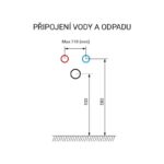 Mereo Mailo, kúpeľňová skrinka s keramickým umývadlom 121 cm, dub Riviera, chróm madlo