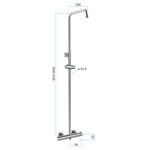 Termostatick sprchová batéria s hadicou, ručnou a tanierovou sprchou slim, 200x200mm, chróm