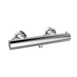 Termostatick sprchová batéria s hadicou, ručnou a tanierovou sprchou slim, 200x200mm, chróm