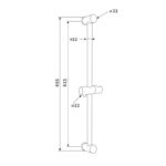 Posuvný držiak sprchy 65,5 cm, nerez/plast/chróm