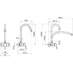Drezová batéria s elastickým ramenom 100mm, biela-chróm