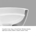 WC závesné kapotované, Smart Flush RIMLESS, 495x360x370, keramické, vr. sedátka, CSS115SN