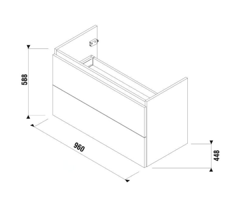 Jika MIO-N Skrinka pod umývadlo 1000x450 mm, 2 zásuvky, jasan
