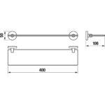 Jika MIO STYLE Sklenená polička, vr. držiakov 400 mm, matné sklo/chróm