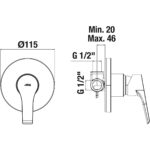Jika Cube Sprchová podomietková batéria, chróm