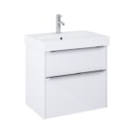 Jika PURE Skrinka s 2 zásuvkami vr. umývadla 60 cm, biela lesklá