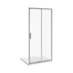 Sprchové dvere 1000 mm Ľ/P, 1 posuvný/1 pevný segment, strieborná/číre sklo