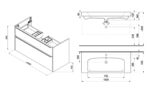 Jika PURE Skrinka s 2 zásuvkami vr.umývadla 1000x440 mm, biela lesklá