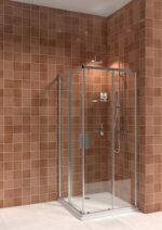 Sprchový kút 1000 mm štvorec, strieborný lesklý profil/arctic sklo s úpravou JIKA perla GLASS 6 mm