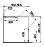 Sprchový kút 1000 mm štvorec, strieborný lesklý profil/arctic sklo s úpravou JIKA perla GLASS 6 mm